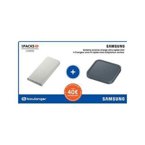 Pack Samsung Batterie Externe Fast Charge + Chargeur Sans Fil Pad Induction