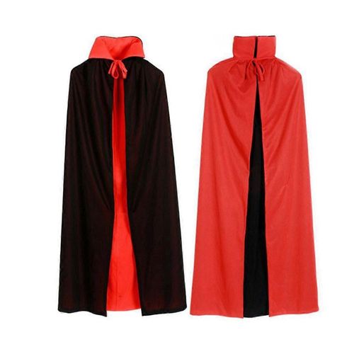 2pcs Halloween Vampire Cloak, Cape De Vampire À Capuche Réversible Pour Halloween Adult Cosplay, Noir Et