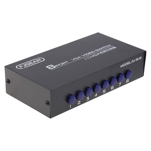 Commutateur VGA à 8 ports Boîtier de commutation vidéo 1920 * 1440 250MHz 8 en 1 sortie Sélecteur de support pour moniteur PC Projecteur de télévision