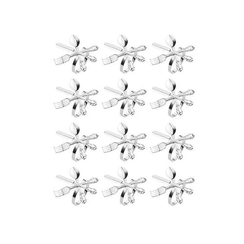 12 Pcs Métal Couteau et Fourchette Cuillère Serviette De Serviette Porte-Monnaie Pour Fête De Noël Mariage Utilisé pour Onglet Quotidien