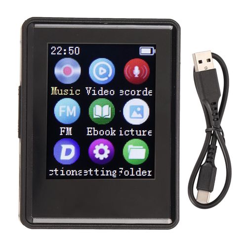 Lecteur MP3 Bluetooth 5.0 1,77 pouces Écran HiFi FM Radio Enregistrement Livre Électrique Photo Portable MP3 MP4 Lecteur Pas De Carte Mémoire