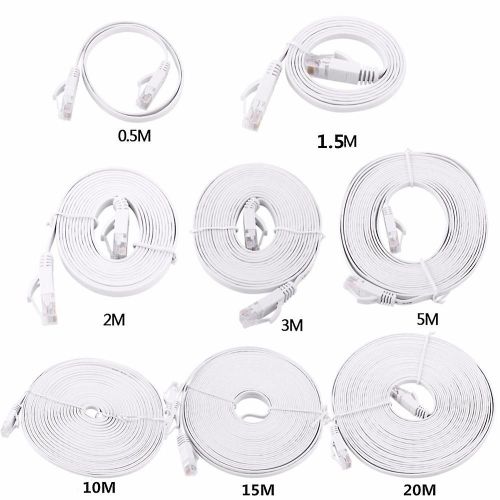 0.5m 1.5m 2m 3m 5m 10m 15m 20m Câble Ethernet Haute Vitesse RJ45 CAT6 Câble LAN Réseau Ethernet Plat UTP Patch Routeur Câbles Informatiques