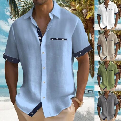 Chemise Homme Great Northwest - Taille L - Bleu à Carreaux - Manches Courtes - Occasion Bon état