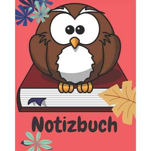 Notizbuch, Kariert, Planer, Mit Tier - Eule, Nichts Mehr Vergessen..., Gro, Rot, 120 Seiten: Kariertes Notizbuch, Viele Seiten