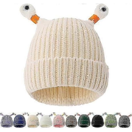 Hiver Parent-Enfant Mignon Brillant Petit Monstre Tricot Chapeau, Drôle Fait À La Main Glowing Monster Hiver Tricoté Bonnet