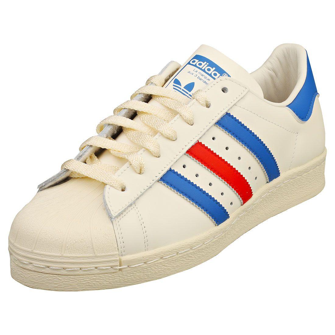 Adidas Superstar 82 Baskets Mode Blanc Bleu Rouge Rakuten