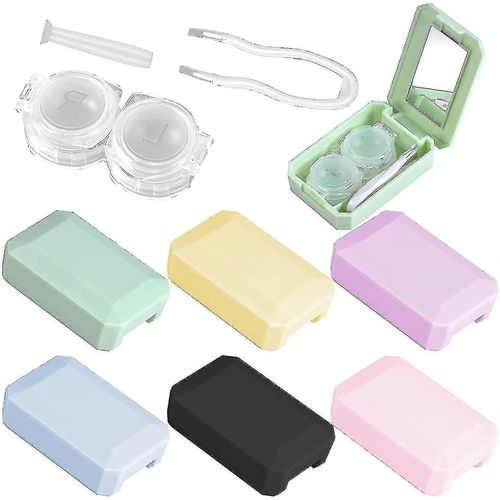 Étuis À Lentilles De Contact Portables De Voyage, Mini Étui À Lentilles Avec Miroir, Couleur Aléatoire, 6 Pièces 