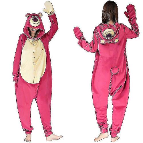 Histoire 3 Lotso Fraise Ours Cosplay Combinaison Pyjama Hommes Femmes Vêtements De Nuit Pyjamas Noël Halloween Costume _A