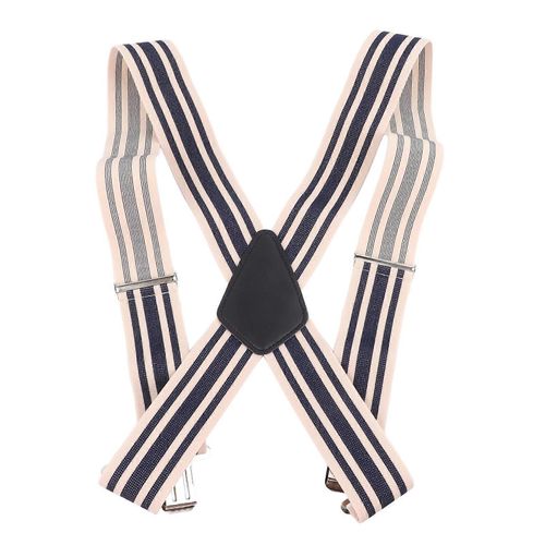 4 Clips Bretelles Élégant Rayure Élargir Réglable Bande Élastique Hommes X Bretelles Arrière Pour Accessoires De Costume