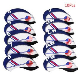 10pcs / Set Portable Sport Néoprène Golf Club Pour Tête De Fer De Protectionc