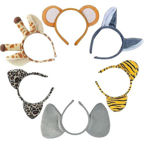 Serre-Tête Oreilles D'animaux Compatible Enfants Adultes Fête, Comme Jungle Forêt Safari Anniversaire Halloween Déguisement Accessoires