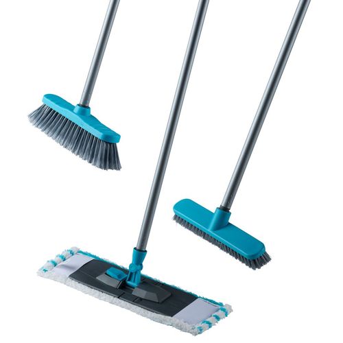 Lifetime Clean Ensemble de Nettoyage Balai dur / Balai doux / Balai de sol / Manche - Bleu