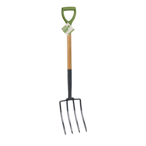 Kinzo Fourche Kinzo 105 cm - 4 Dents - Fourchette de jardin avec manche en bois - Poignée ergonomique