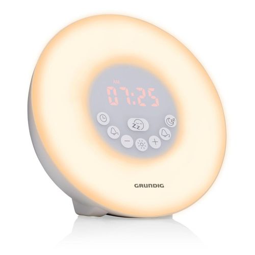 Grundig Lampes De Réveil Radio Réveil Enceinte Bluetooth Aux Et Usb Sons De La Nature Blanc