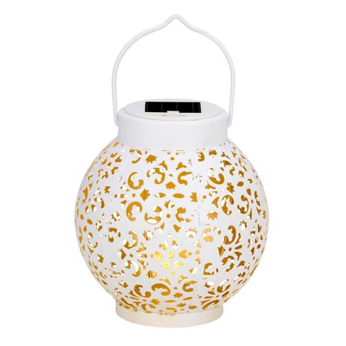 Arti Casa Lanterne Solaire - Lampe Solaire Extérieur - Lampe De Table Avec Lumière Blanche Chaude - Autonomie Jusqu'à 8 Heures - Ip44 Étanche - Ø14,5 X 15 Cm - Plastique - Blanc