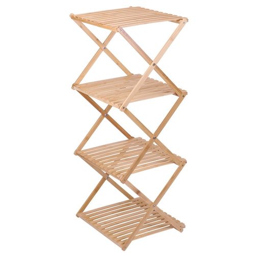 alpina Étagère de Salle de Bain 4 Couches 40 X 33,5 X 93,5 CM Pliable Bambou Marron