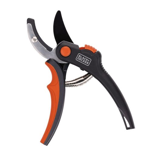 BLACK+DECKER Sécateur Capacité de Coupe 14 Ø CM Lame en Acier Trempé Manche avec Soft Grip 20 x 6 x 1,6 CM Cisailles à Fleurs Sécateurs Sisailles à Haies