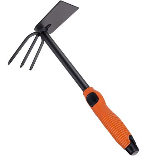 BLACK+DECKER Râteau avec Houe 30 cm Jardinage Outillage - Cultiver et Désherber - Poignée Ergonomique - Noir/Orange
