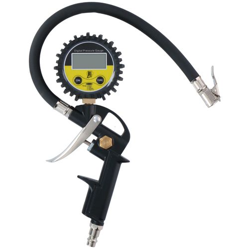 All Ride Manomètre De Pression Des Pneus Psi/Bar/Kpa/Kg Alimenté Par Batterie Tuyau D'air De 30 Cm Convient À La Plupart Des Compresseurs D'air Voiture, Vélo, Moto Et Camion Noir