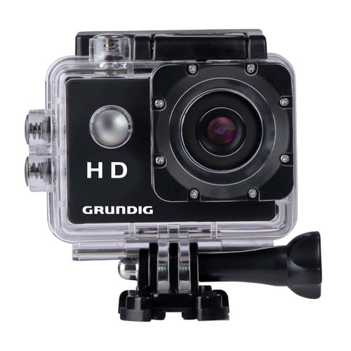 Grundig Caméra d'Action HD720P Étanche jusqu'à 30M 2" écran LCD Incl. Divers Accessoires Détection de Mouvement Noir