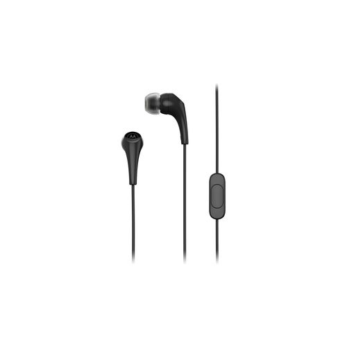 Motorola Sound Écouteurs Filaire 2-S Noir Isolation Phonique Ajustement Confortable et Léger Microphone en Ligne Appels Mains Libres