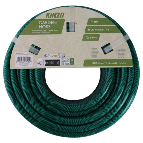 Kinzo Tuyau arrosage 25M Ø14mm ¿ Tuyau d¿arrosage pour jardin ¿ Tuyau eau avec raccord ¿ Tuyau arrosage 15m à 30m alternatif