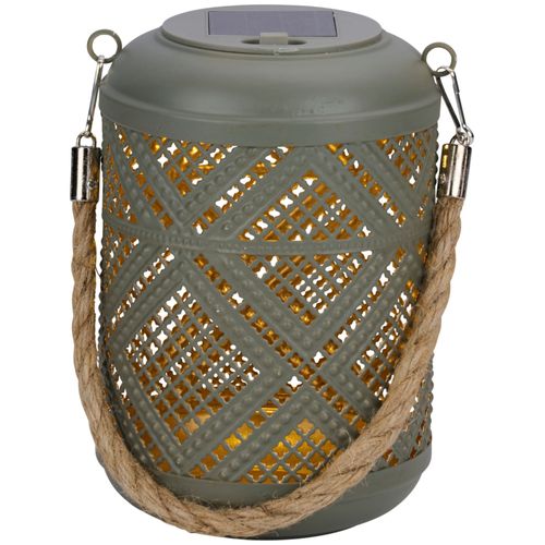 Arti Casa Lanterne Solaire Lampe Solaire Exterieur - Lampe De Table Avec Lumière Blanche Chaude - Autonomie Jusqu'à 8 Heures - Ip44 Étanche - 11 X 15,5 Cm - Plastique - Gris
