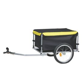 Dunlop Remorque Vélo Pliable ¿ Charette Vélo Cargo Pour Bagages ¿ Remorque Avec Réflecteurs Et Housse De Pluie Réglable ¿ Jaune