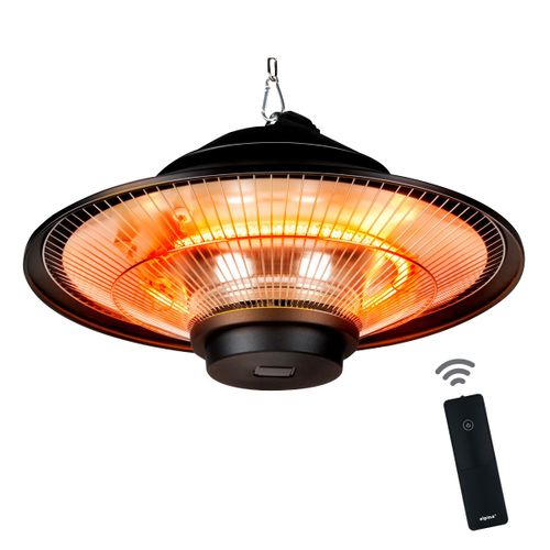 Alpina Chauffage Electrique Exterieur - Terrasse - Rond - Suspendu - Infrarouge - Avec Télécommande - 1500w