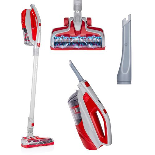 Dirt Devil Aspirateur Balai Sans Fil 2en-1 - DD9003- 150W - Aspirateur Balai et Aspirateur à Main Sans Fil - au Mur - Jusqu'à 15 Minutes d'Autonomie - Sans Sac - Gris
