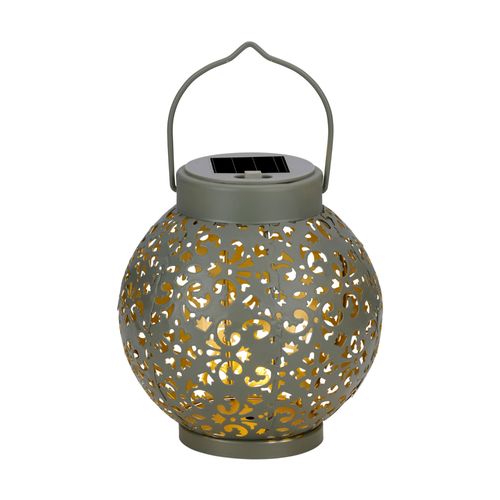 Arti Casa Lanterne Solaire Lampe Solaire Extérieur - Lampe De Table Avec Lumière Blanche Chaude - Autonomie Jusqu'à 8 Heures - Ip44 Étanche - Ø14,5 X 15 Cm - Plastique - Gris