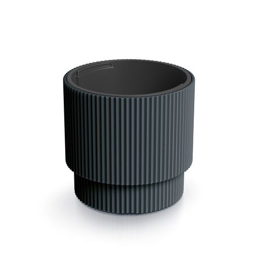 Pot De Fleur 40 X 38 Cm - Pot Plante 38l Avec Pot Intérieur De 20l - Cache Pot En Plastique - Pour L¿Intérieur Et L¿Extérieur - Gris