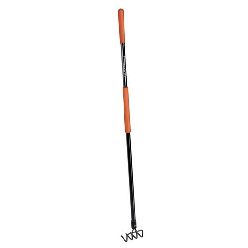 BLACK+DECKER Râteau Jardin avec 4 Dents 148 x 12 x 10 CM Acier au Carbone, Fibre de Verre et PVC Noir/Orange