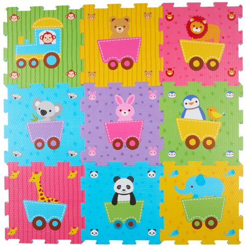 Let's Play Tapis Puzzle Bébé - Tapis Enfant en Mousse avec Animaux - Jouet Éducatif Puzzle - 30,5 x 30,5 cm - 18 Pièces