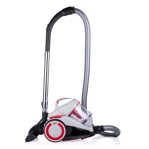 Dirt Devil Aspirateur sans Sac DD2502 - 700W Filtre HEPA 12 - Cyclonique avec Brosse Combinée, Brosse Encastrée et Brosse à Parquet - Bac à Poussière 1,8L - Gris/Rouge