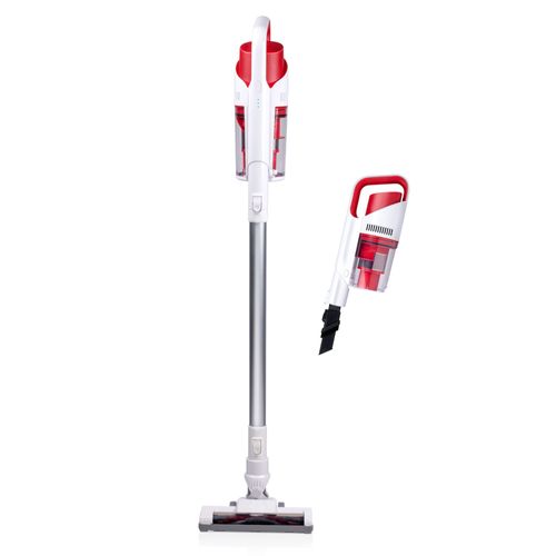 Dirt Devil Aspirateur Balai Sans Fil 2en-1 - DD9002 - 150W - Aspirateur Balai et Aspirateur à Main Sans Fil - avec Brosse Combinée et Suceur - Autonomie jusqu'à 30 Minutes - Blanc/Rouge