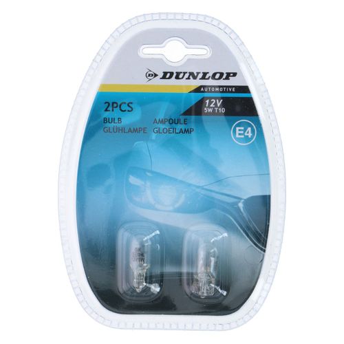 Dunlop Ampoule De Voiture 12v 5w T10 ¿ Set De 2 Pièces ¿ Convient Pour L'éclairage Automobile