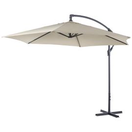 Lifetime Garden Parasol Déporté, Réglable Jusqu'à 3m, Jardin Extérieur, 300x300x245 Cm, Champagne