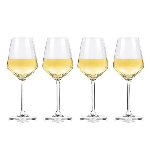 Alpina Verre À Vin Blanc Verres À Vin Lot De 4 - Verre À Pied 38cl - Verrerie - Verre