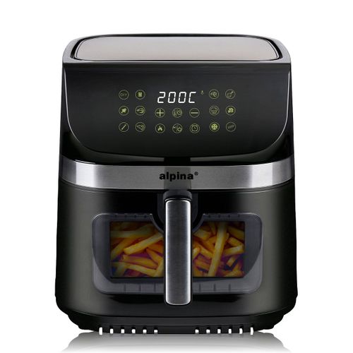 alpina Air Fryer 9L Airfryer XXL - Friteuse sans Huile avec Écran Digital - Minuterie et Température 60 à 200¿ - 8 Programmes de Cuisson et Fenêtre de Visualisation