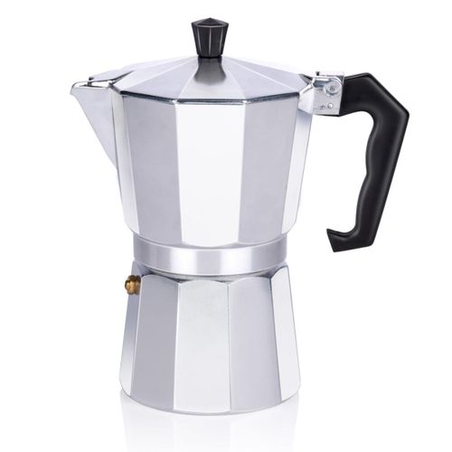 alpina Cafetière 270 ML - Machine à café - Ø10 x 19 CM - 320 GR - Faire du café sans électricité - 1 tasse à la fois - Également sur gaz/halogène/céramique - Aluminium