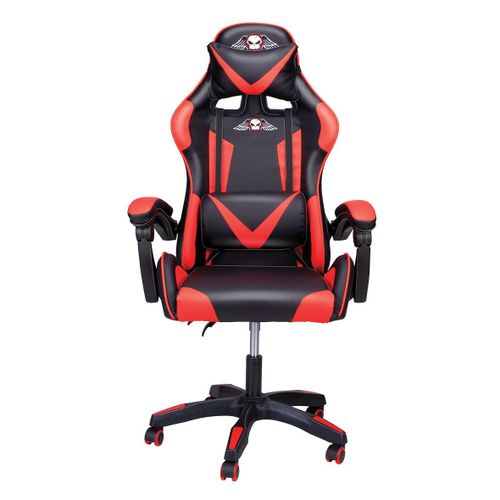 No Fear Chaise Gaming - Fauteuil De Bureau - Hauteur Réglable De 46 À 56 Cm - Coussin Pour La Nuque Et Le Dos - Rouge/Noir