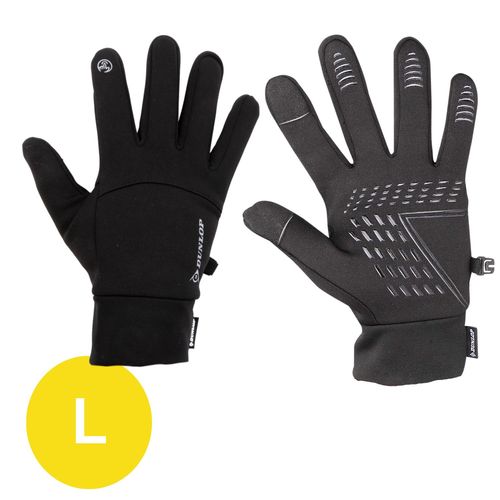Dunlop Gants Touchscreen L Gants Chauds Pour Écran Tactile - Gants De Sport - Unisexe - Noir