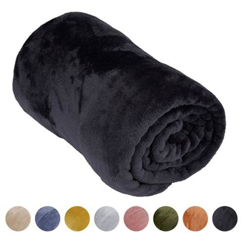 Arti Casa Couverture Polaire 150 X 200 Cm Parfait Aussi Comme Décoration Intérieure, Lavable En Machine Gris Foncé