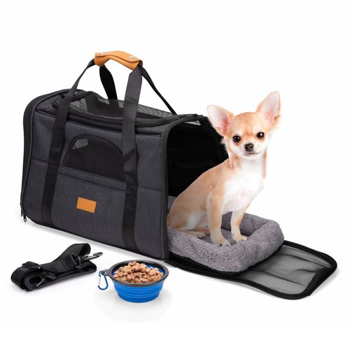 Maxxpro Sac De Transport Animal 44 X 31 X 34 Cm Pliable Avec Accessoires Jusqu'à 5 Kg Gris