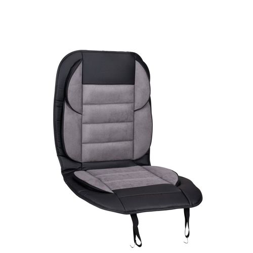 Dunlop Housse De Siège Auto Universelle Avec Poche Latérale, Rembourrage En Mousse Pour Le Confort, Luxueux Daim Vegan, Gris