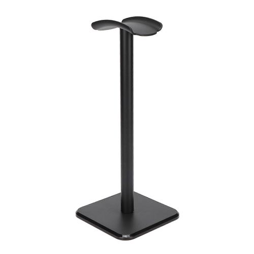 Support de casque Coin arrondi Base antidérapante Plateau en TPU Support de casque de barre en métal robuste pour bureau de jeu à domicile Noir