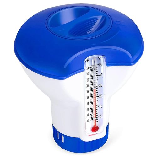 Distributeur de piscine flottant avec thermomètre, doseur automatique, diffuseur flottant de spa, distributeur pour piscine, étang, spa