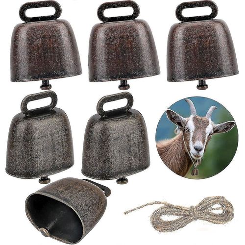 6 Pièces Cloche De Vache, Cloches De Vache De Mouton Cloches De Pâturage, Cloches De Cuivre Cloche De Bétail Cloche En Bronze, Pour Antivol Accessoires De Ferme Animale Caprine