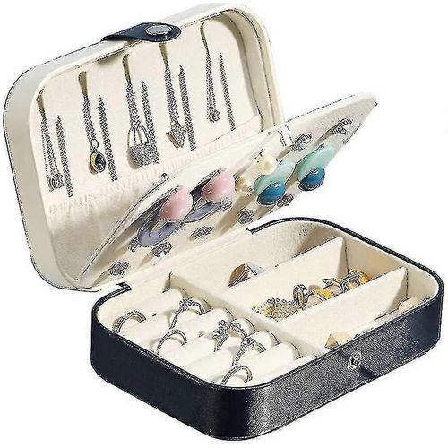 Boîte à bijoux. Petit bijou de voyage Organisateur Étui de rangement pour bagues Boucles d¿oreilles Collier Bracelets Premium Faux Cuir Bijoux Coffret Cadeau Pour Filles W